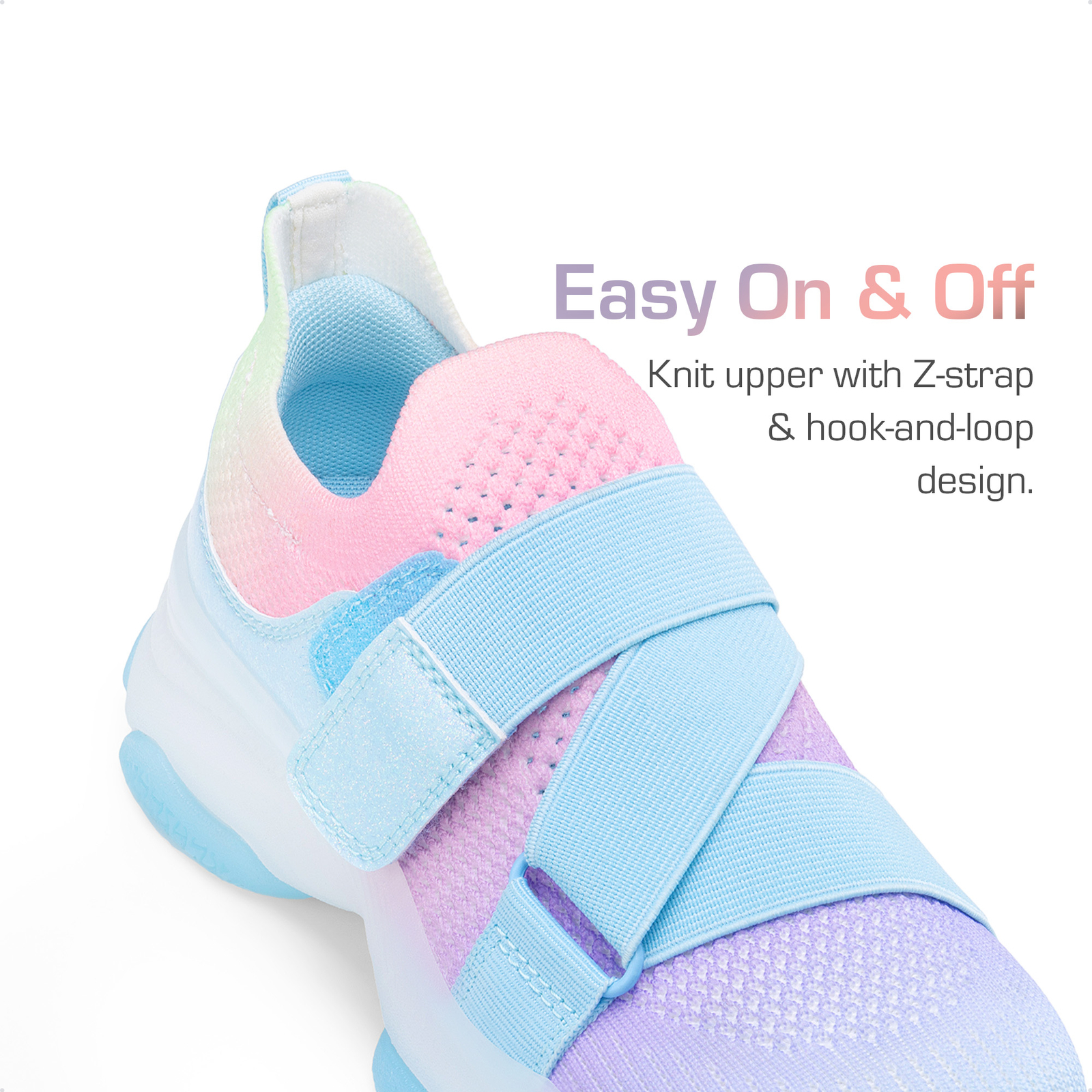 Kids Girls Jelly Sole Sneakers Comfortable Slip On Walking Casual Shoes Colorful
