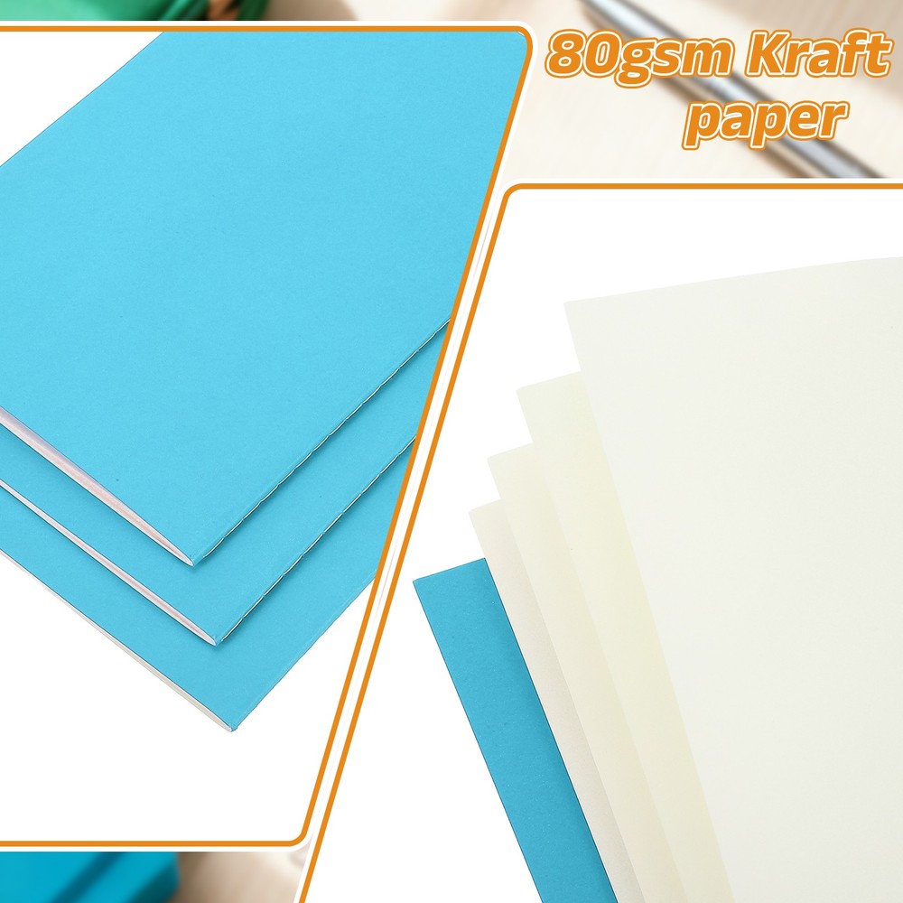 3 Pack A5 Notebook, A5 Journal Mini Notebook Pocket Unlined,Blue