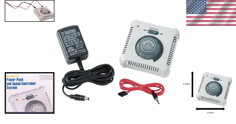 Power Pack with Speed Controller - N, HO, On30 Scale Trains