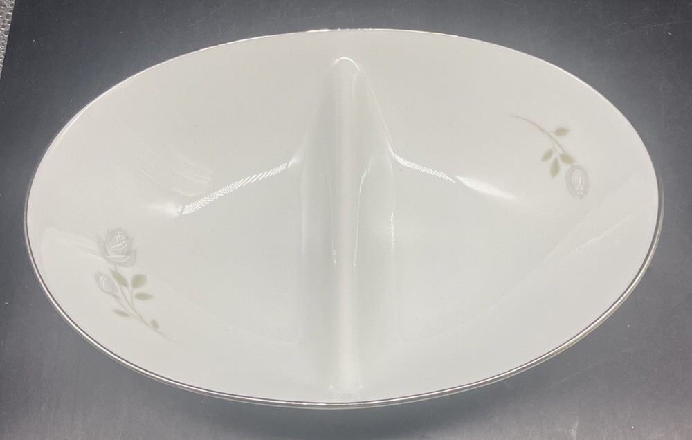 Noritake Altadena 10" Oval Divided Serving Bowl #6437 EUC