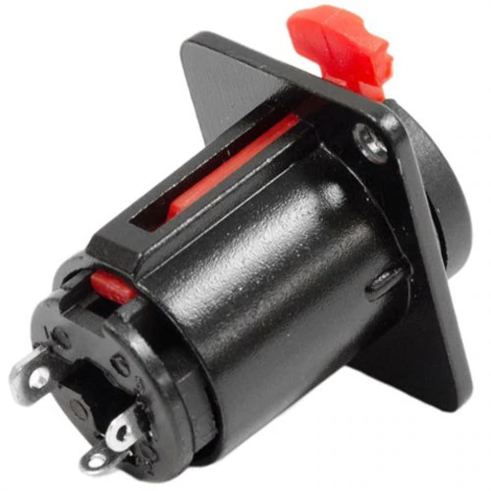 (8 PACK) PROCRAFT PC-TJ084A 1/4" TRS D Type Panel Mount Locking Jack - BLACK