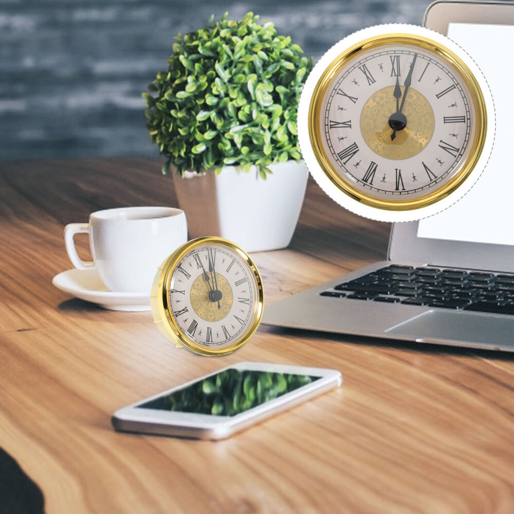 Miniature Clock Mechanism Replacement Insert with Movement Face