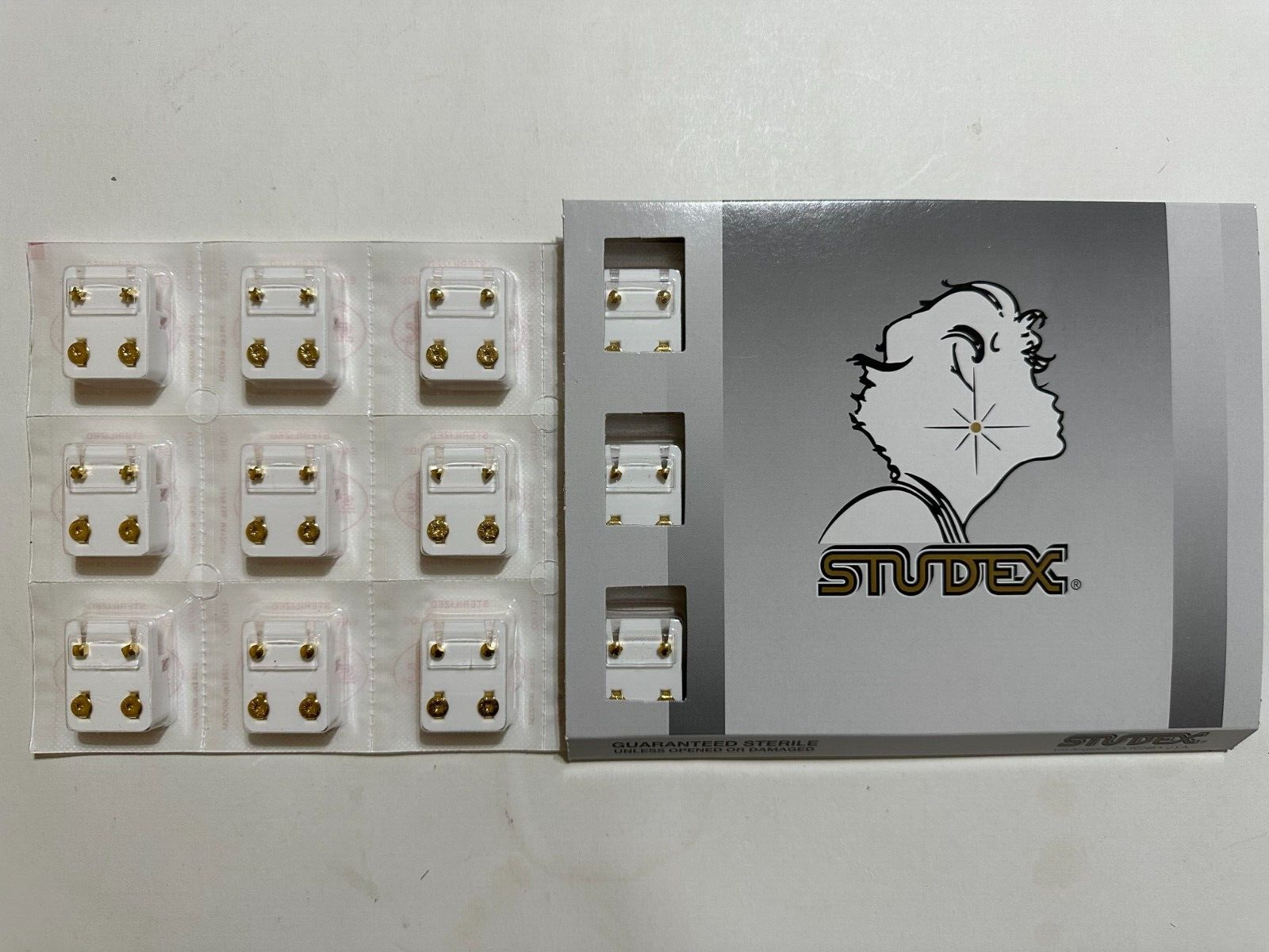 Studex Ear Piercing Gold Plated Regular Shapes Assorted 4MM 12 Pairs R513Y