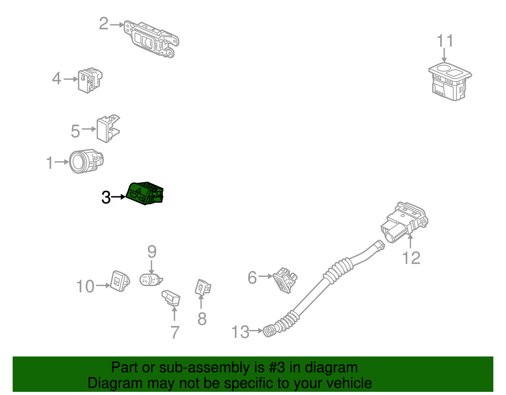 Genuine Hazard Switch 35510-TVA-A02