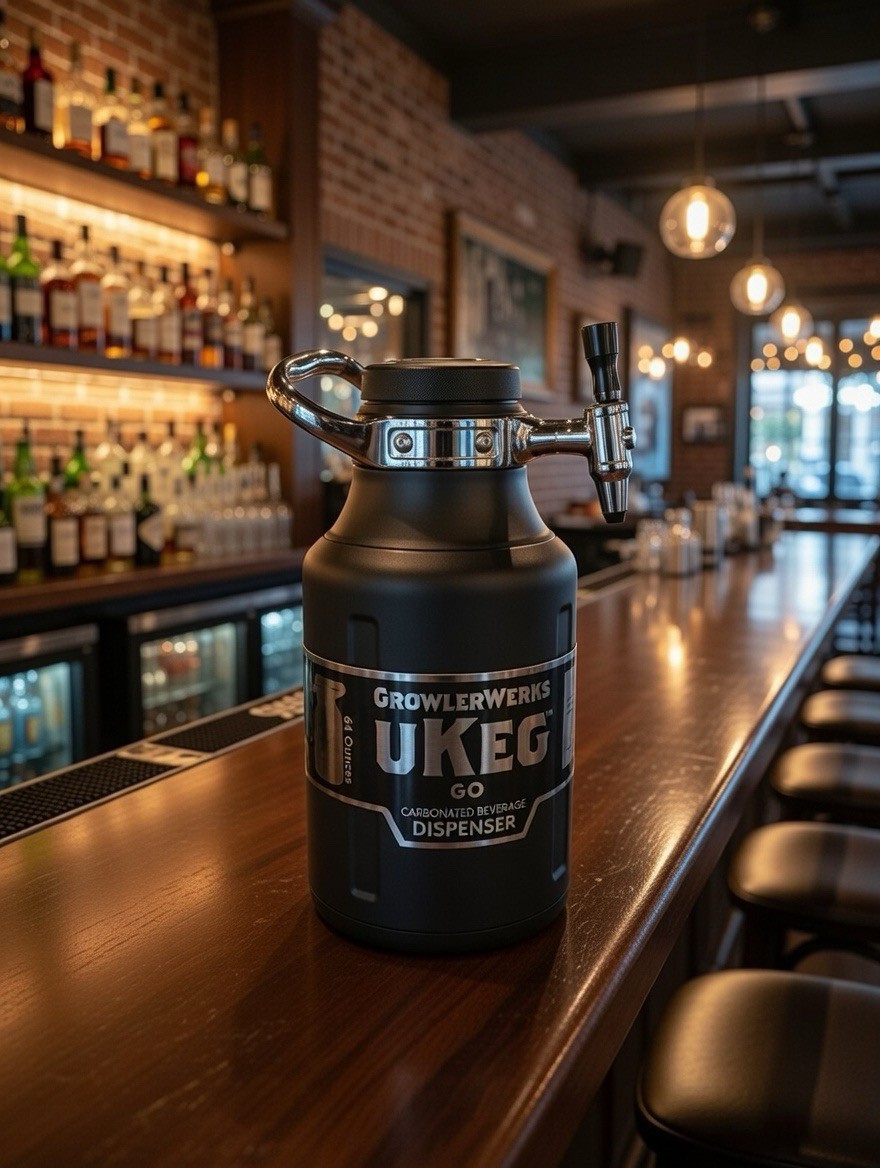 Growler Werks Ukeg Go 64oz Carbonated Craft Beverage Dispenser - Tungsten Black