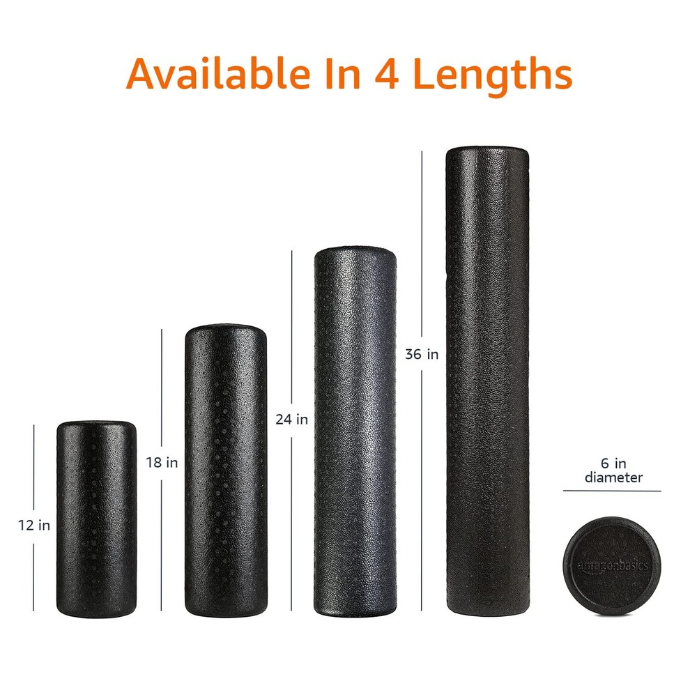 Amazon Basics 36-Inch Blue High-Density Foam Roller for Exercise & Recovery