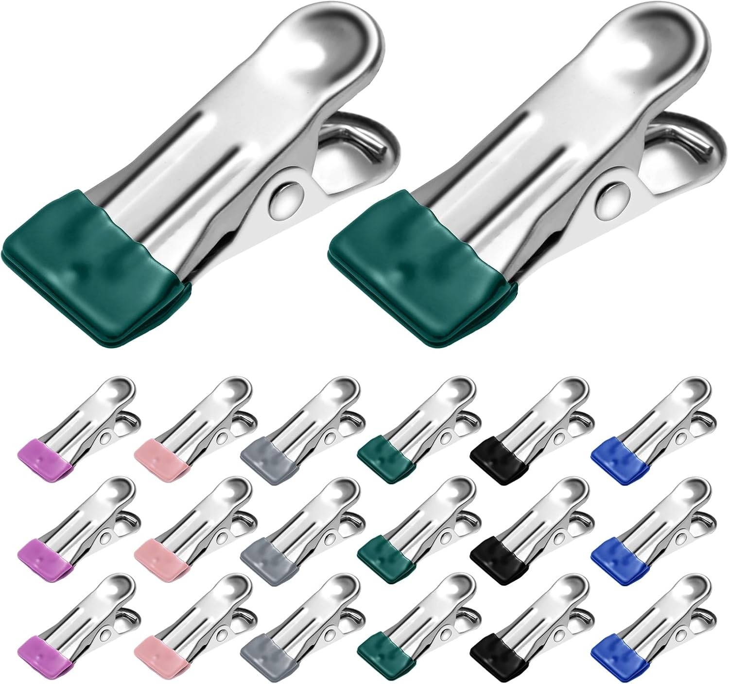 36 Pack Heavy Duty Clothes Pins 2.17-Inch Stainless Steel Chip Clips Multipur