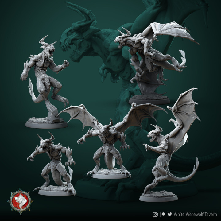 Devil Demon Hellspawn Hell Flying Bat Miniature | D&D DnD