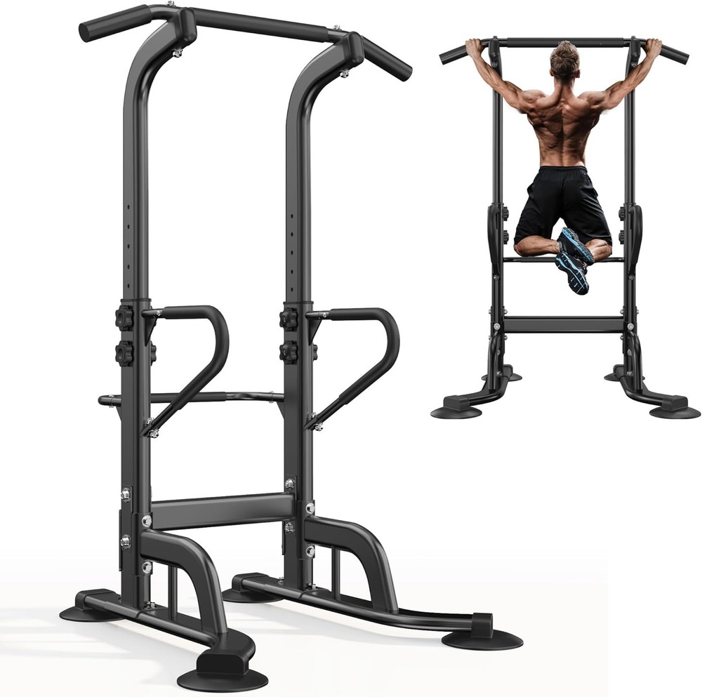 Power Tower 11 Height Adjustable Pull Up Bar & Dip Station Multi-Function