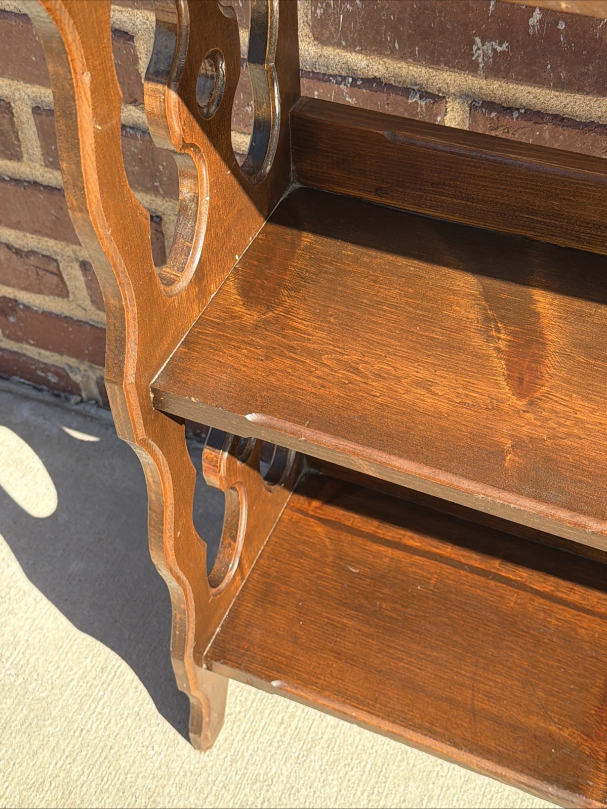 Antique 3 Shelf Wood Bookshelf, Victorian 37”L 33.5”H 9”D