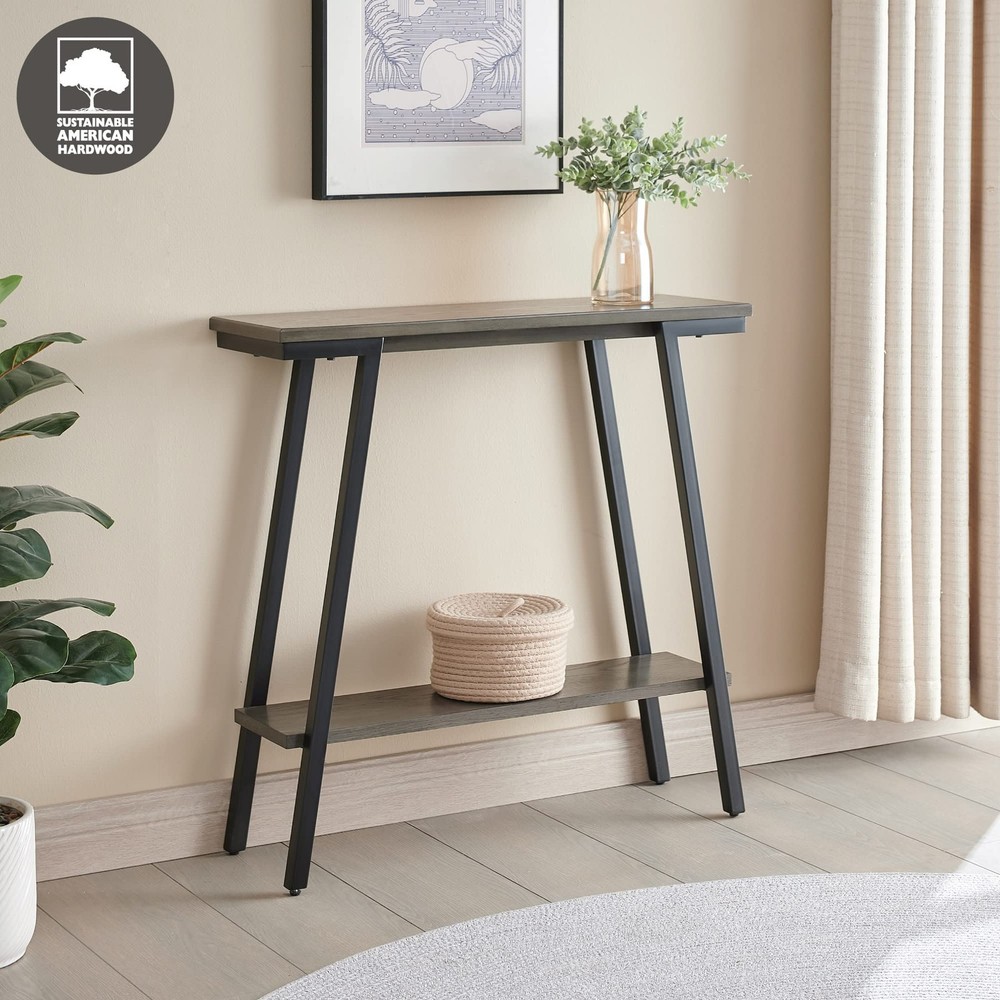 Pemberly Row Contemporary Multi-Functional Console Table in Gray