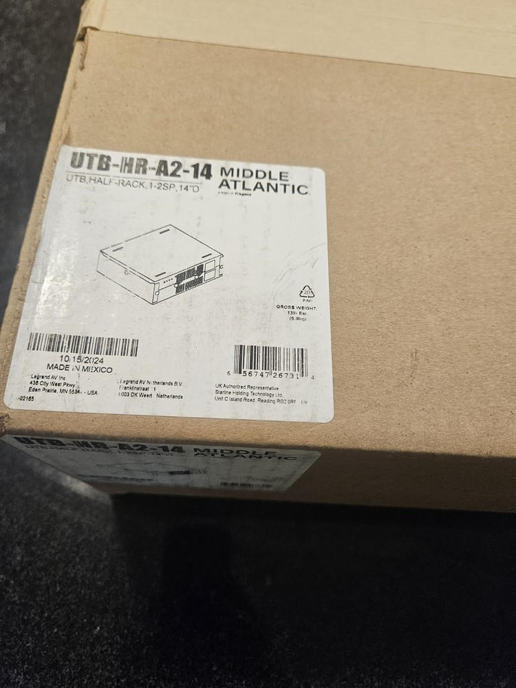 Middle Atlantic UTB-HR-A2-14 Half Rack Universal TechBox Low-Profile (C1482-182)