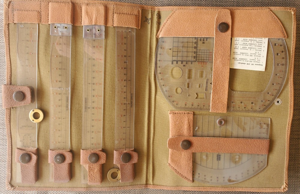 Vintage LOGAREX Czech Made Engineering Set in Leather Folder