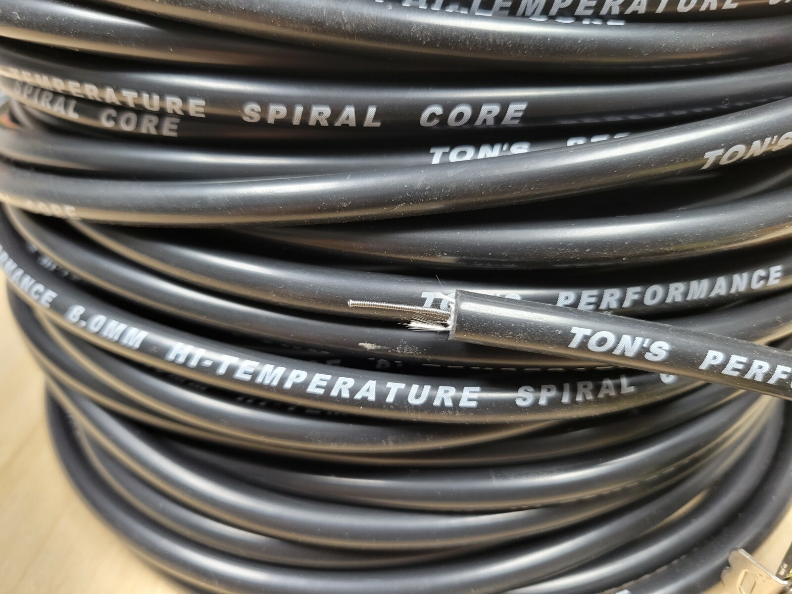 Ton's Performance 8mm BLACK silicone Spiral Core Spark plug wire By the foot