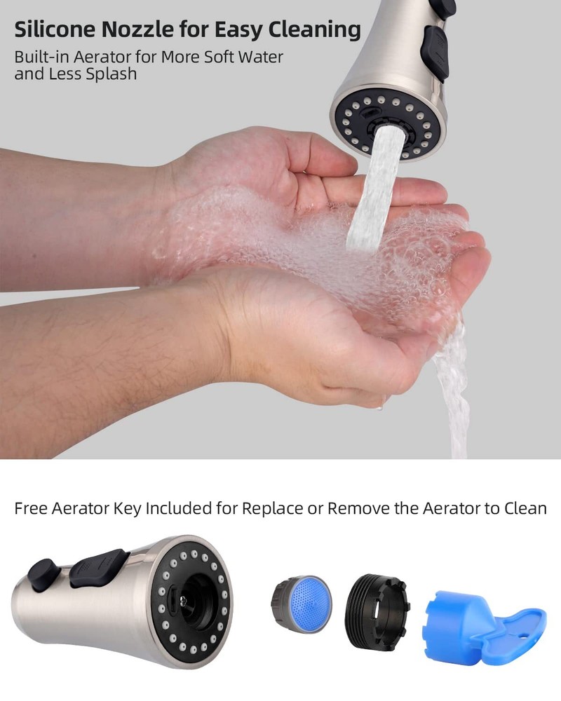 Hibbent Kitchen Faucet Sprayer Head Replacement - Pull Down Faucet Spray Head