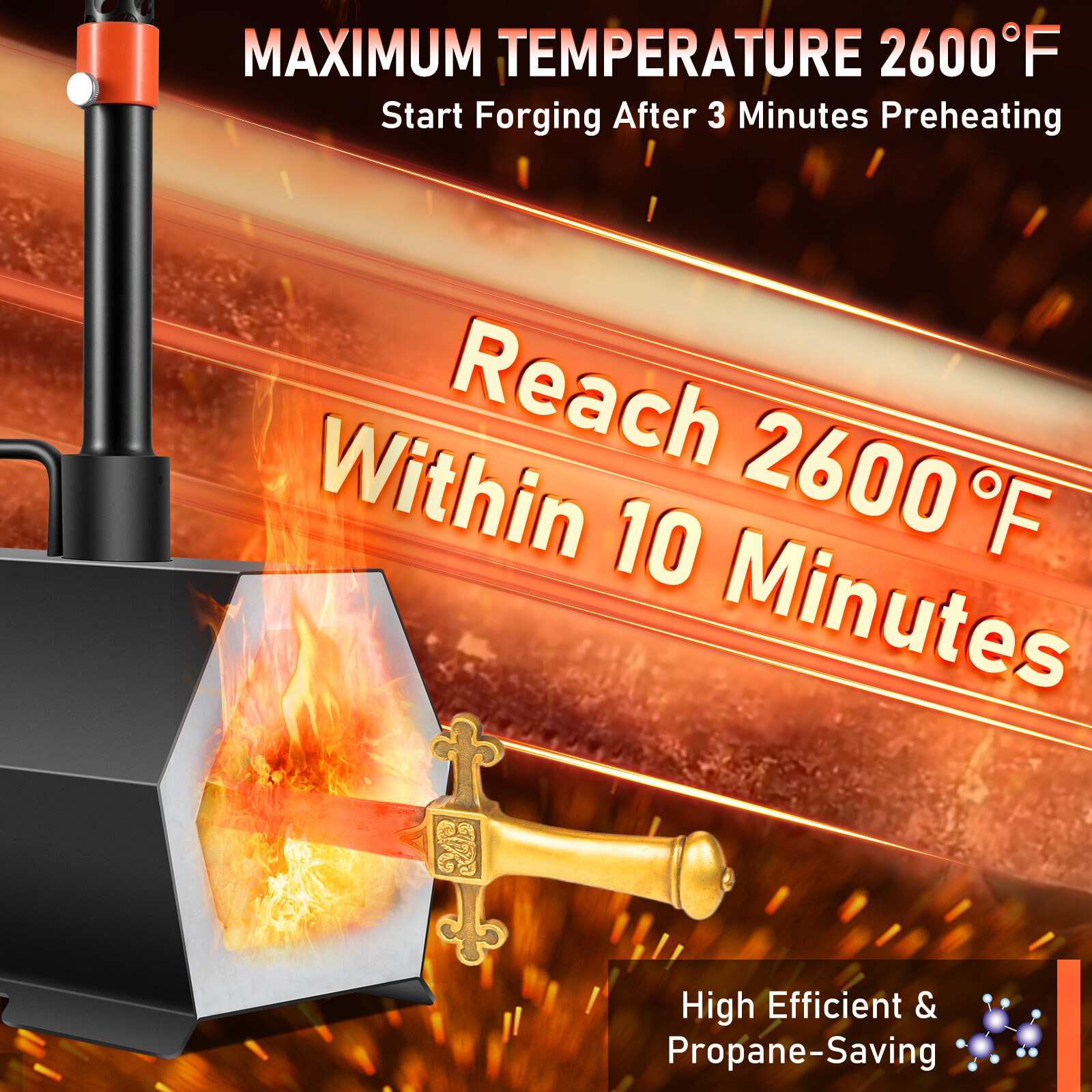 VEVOR Propane Forge Farrier Forge Double Burner Tool Knife Making Blacksmithing