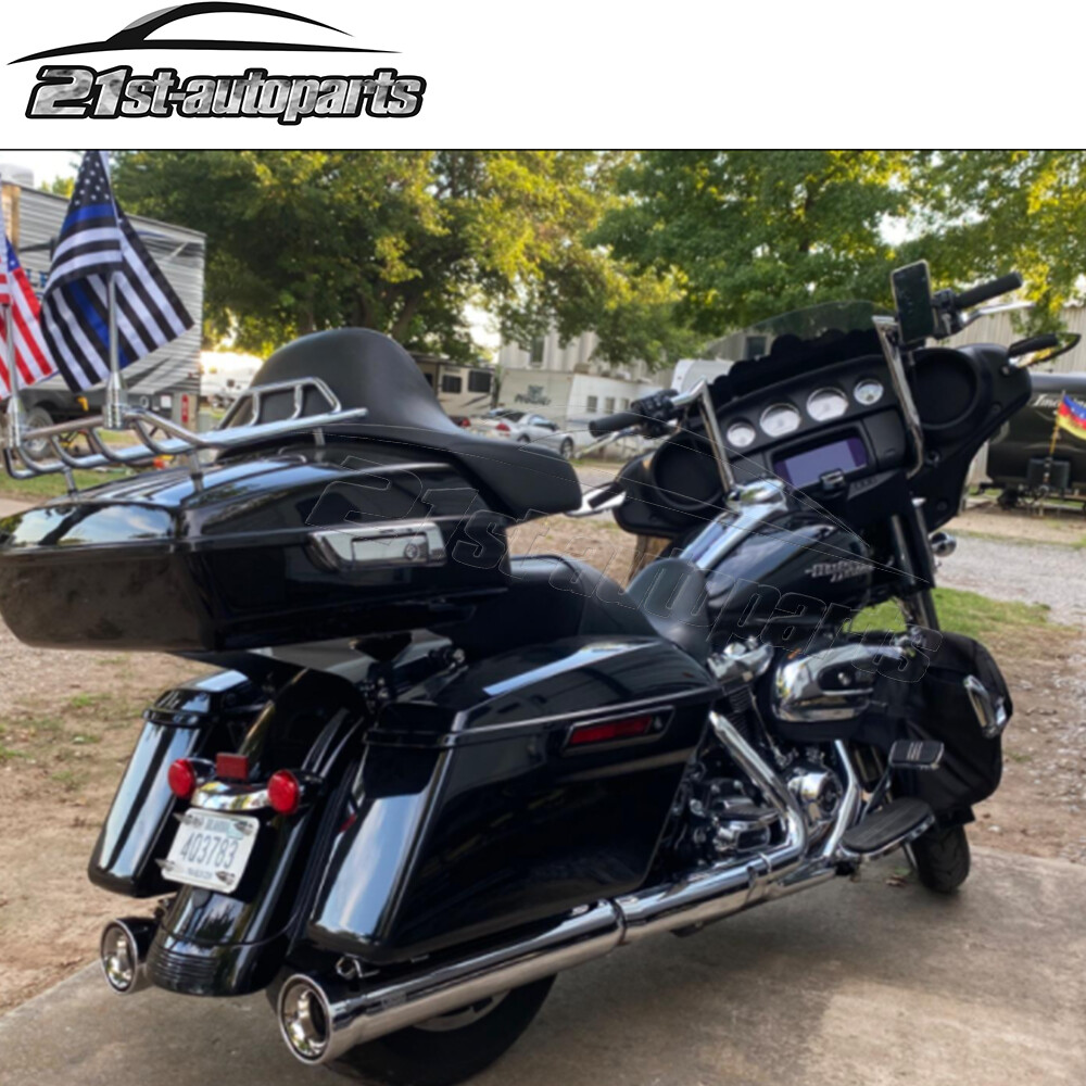 Black Chrome 10" 12" 14" For Harley Street Electra Glide Meathook Bars Handlebar