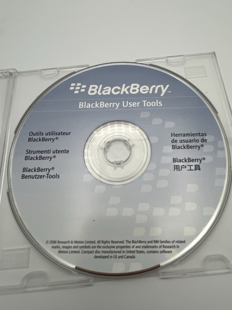 Blackberry User Tools Software (Windows PC CD-ROM, 2006)