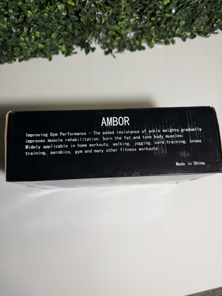 AMBOR Adjustable ankle weights 3lbs 2Pack Leg running workout.