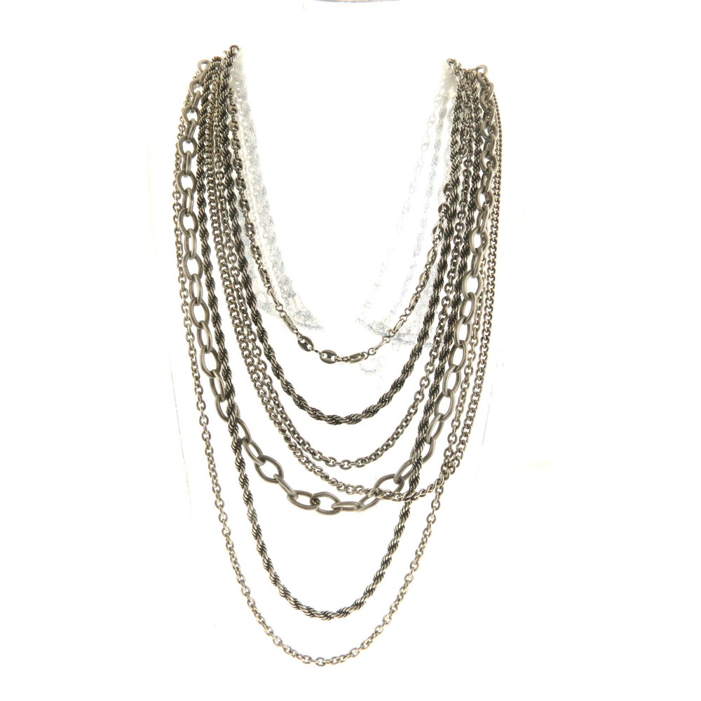 Coldwater Creek Multi Chain Necklace Silver