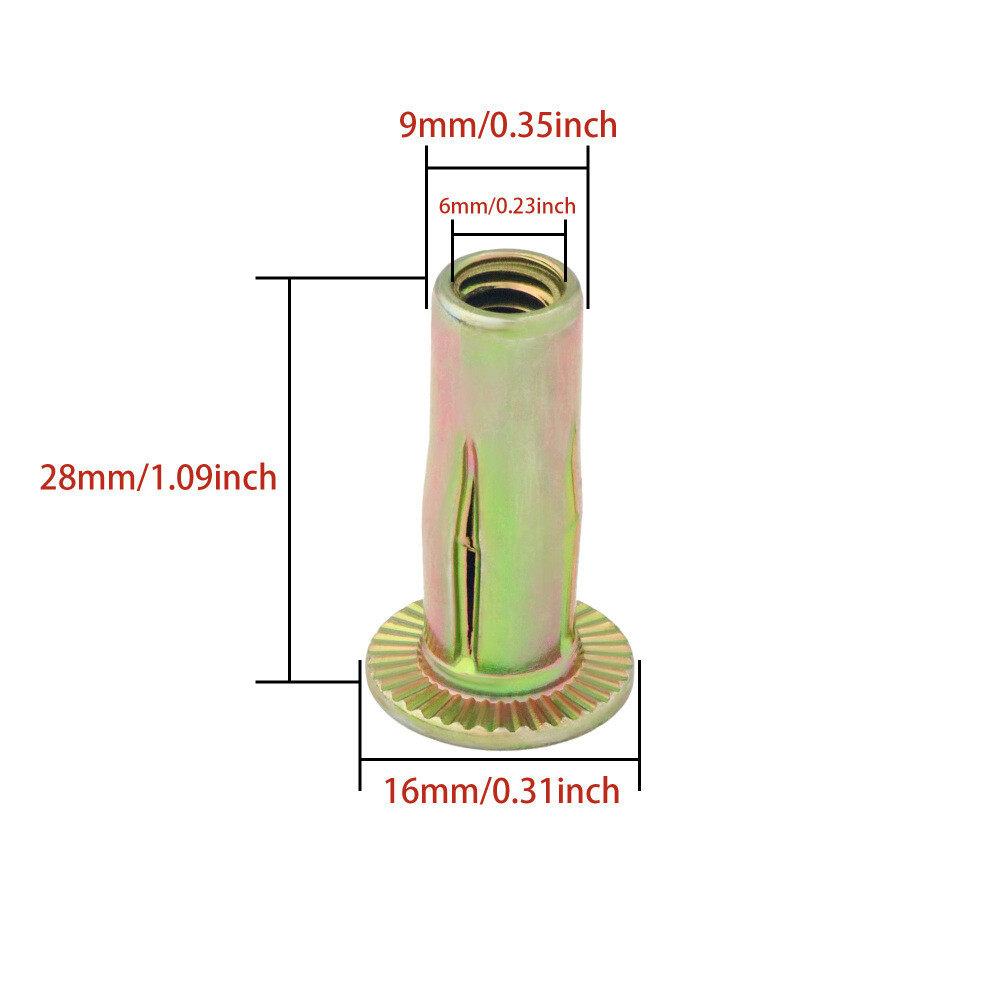 Multi Grip Rivet Nut Rivet Nuts Pre-Bulbed Shank Flat Head Threaded Insert Nut