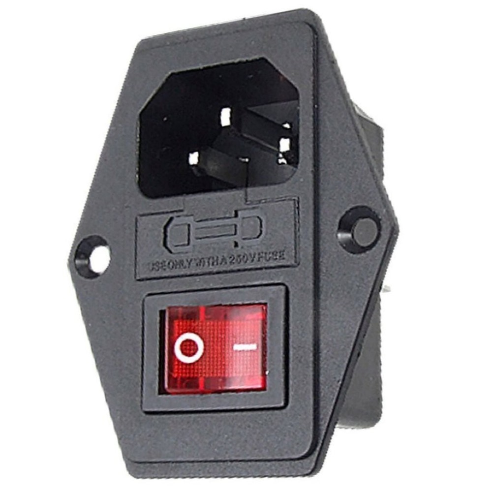 CESS AC Power Socket With Switch & Fuse & Lamp,Chassis/Panel Mount - AC...