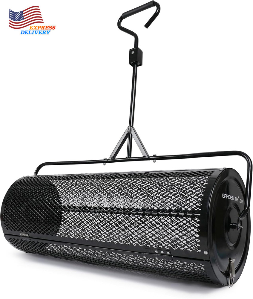 Compost Spreader 44" Towable Peat Moss Spreader with Installation Accessories US