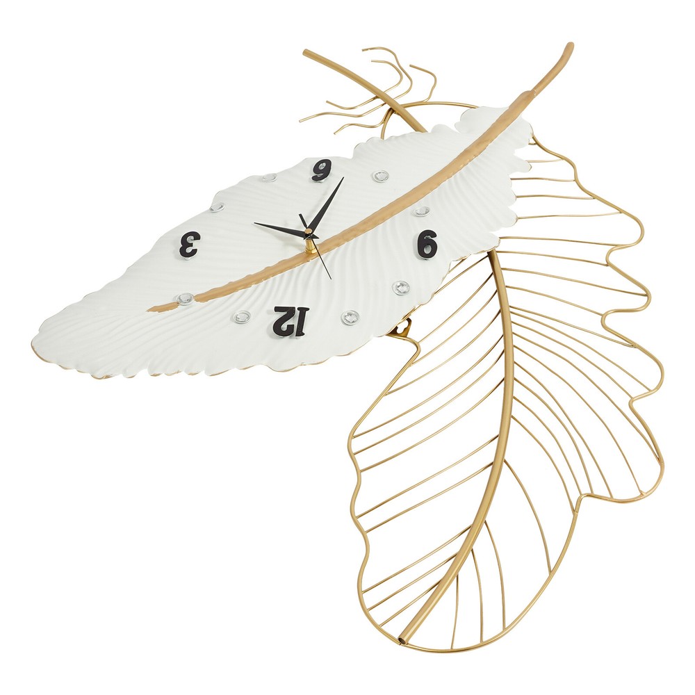 Large Wall Clock, Feather-shaped Wall Clock, Decorative Wall Clock for Home