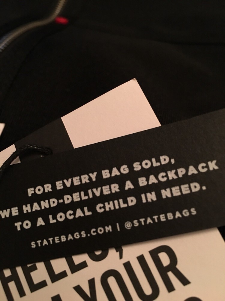 STATE #GIVEBACKPACK Tote In Black NWT