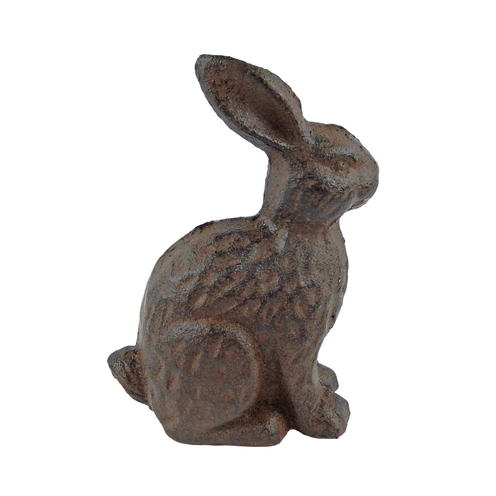 Cast Iron Bunny Rabbit Figurine Cast Iron Shelf Sitter Garden Yard Decor Brown
