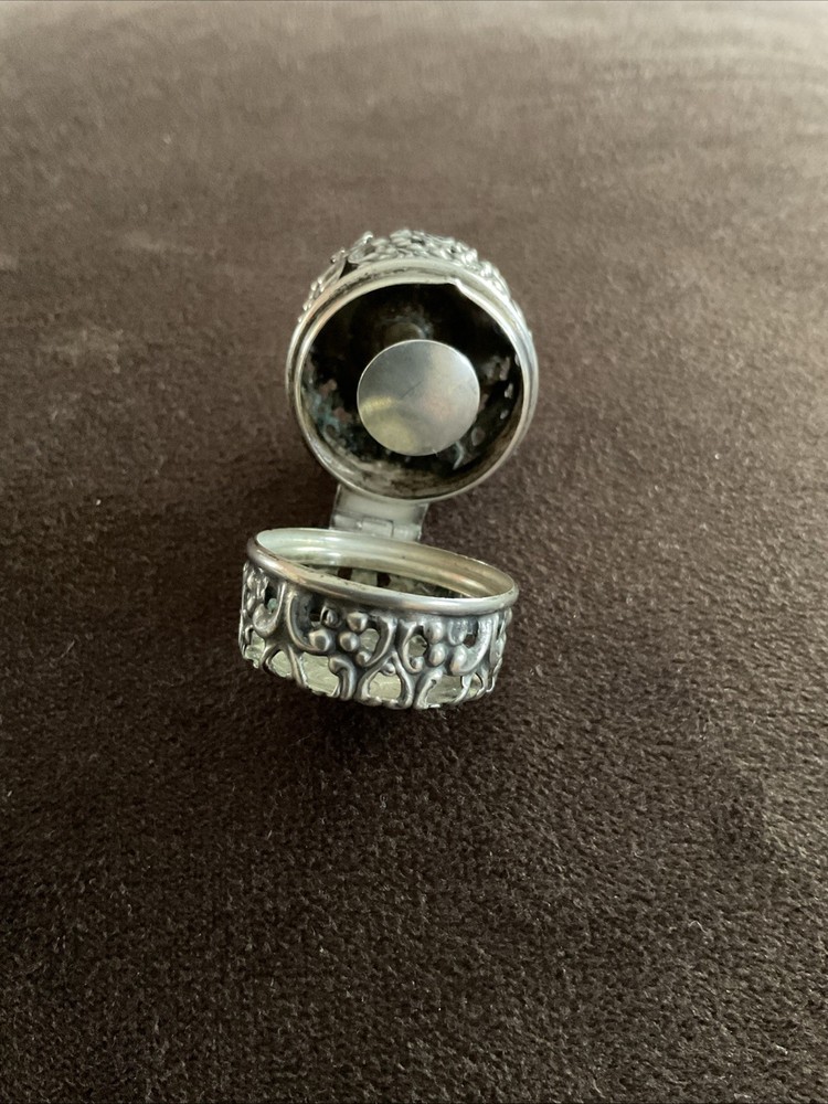 Antique Webster Sterling Silver Chatelaine Thimble Case Holder with Hanging Loop