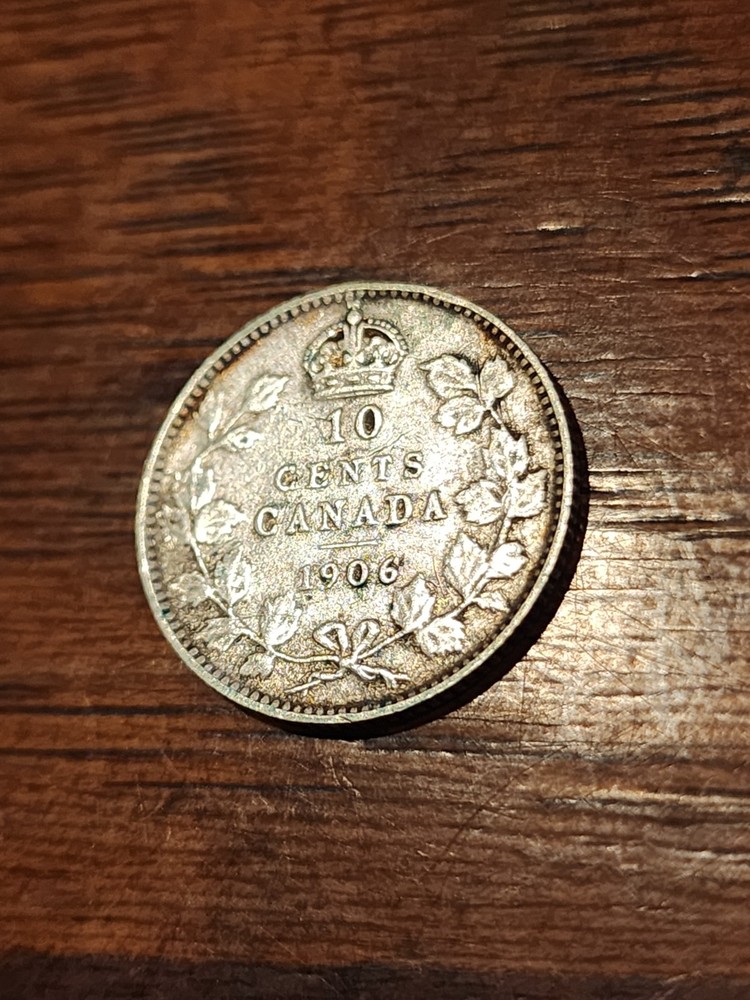 1906 Canada 10 Cents Silver Coin