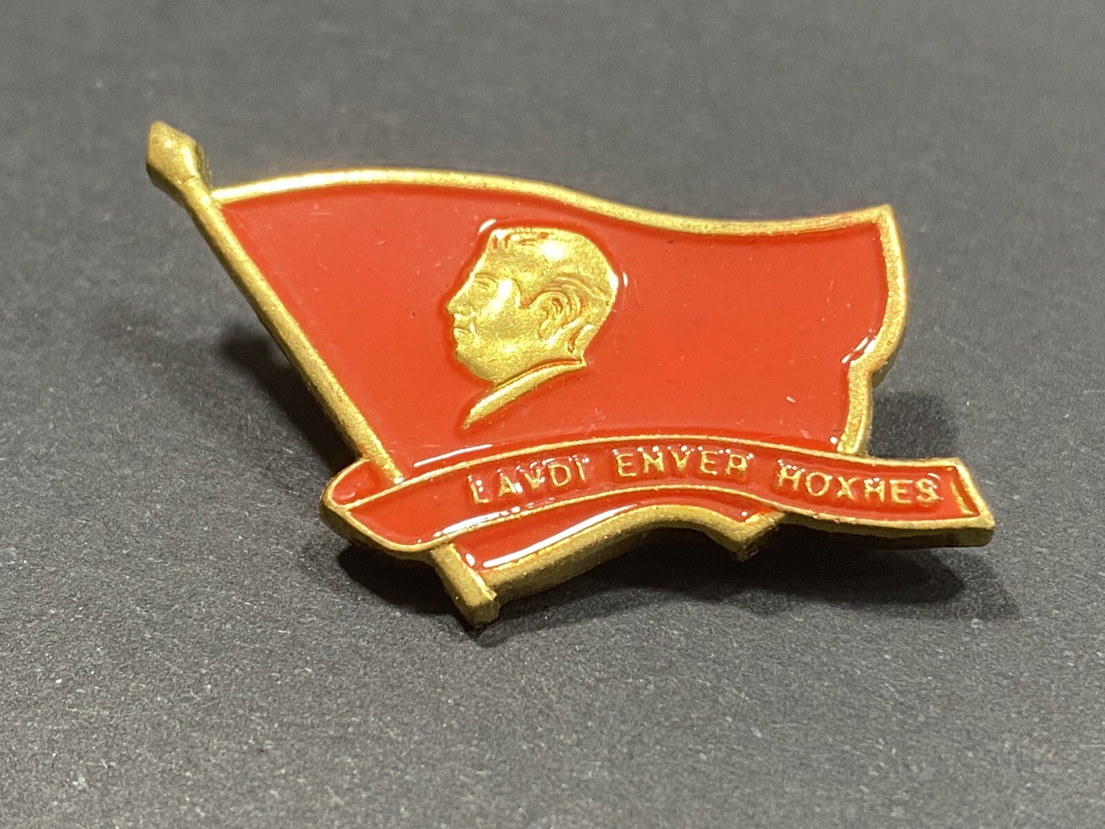 ALBANIA PIN-GLORY TO ENVER HOXHA -COMUNISM TIME-1986