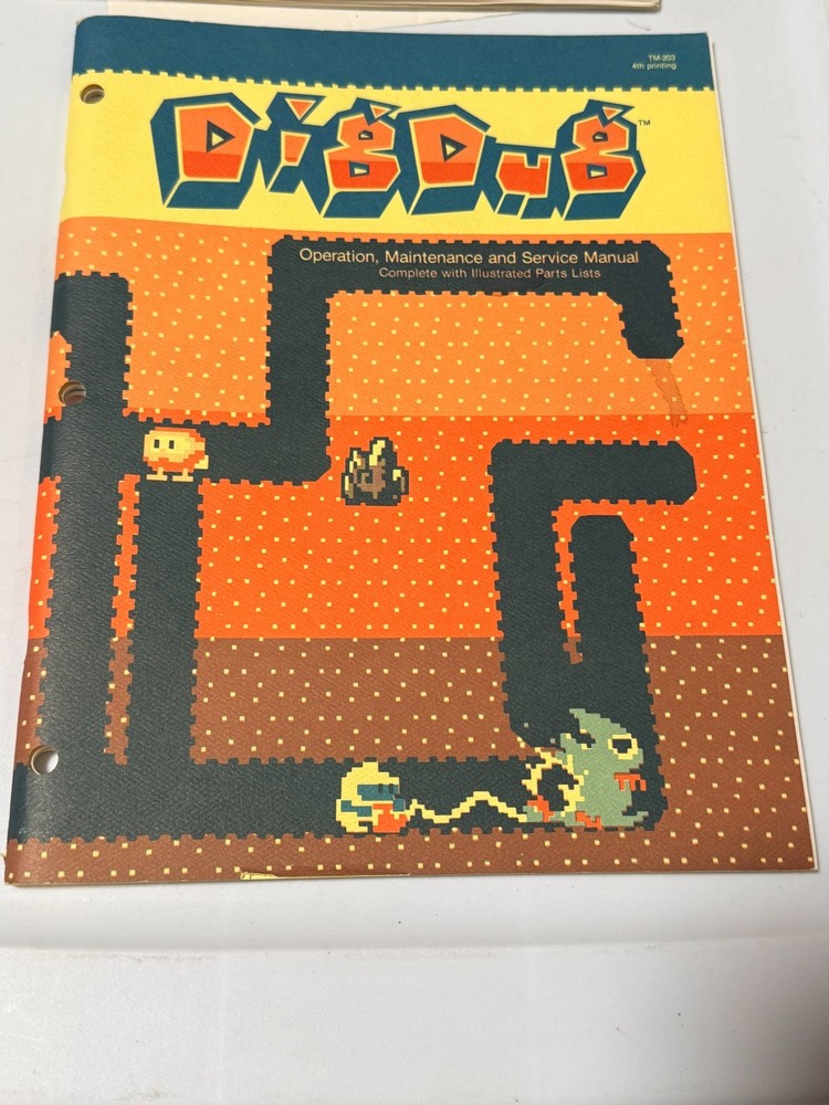 1982 ATARI FACTORY ORIGINAL DIG DUG MANUAL PACKET WITH /FLYER AND SCHEMATIC PKG