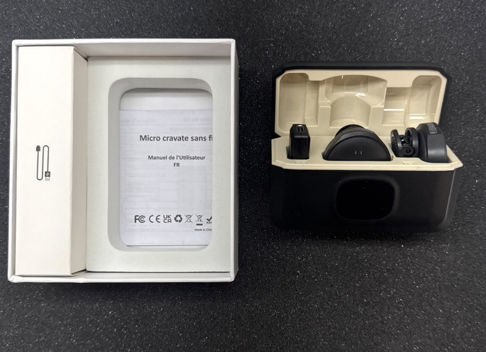Black Wireless Magnetic Button Collar Microphone Lapel Mic 40H Battery