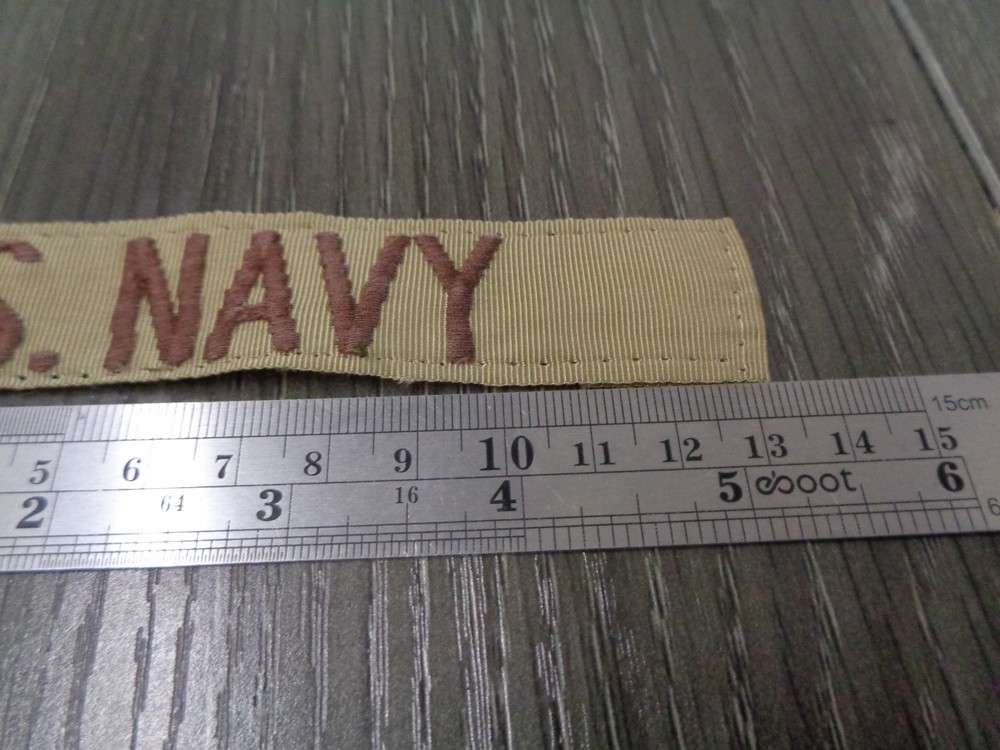 US NAVY ID TAPE BDU DESERT STORM PATCH TAN / DESERT PATCH USED