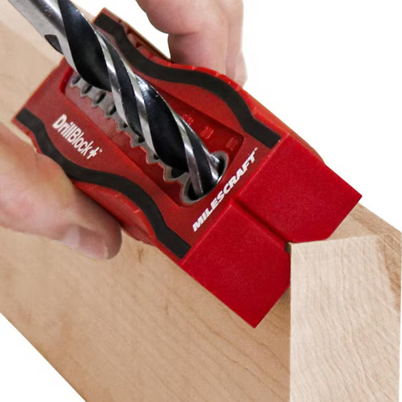 Drill Block Plus Handheld Drilling Guide w/9 Bushing Sizes - Easy To Cut On Flat