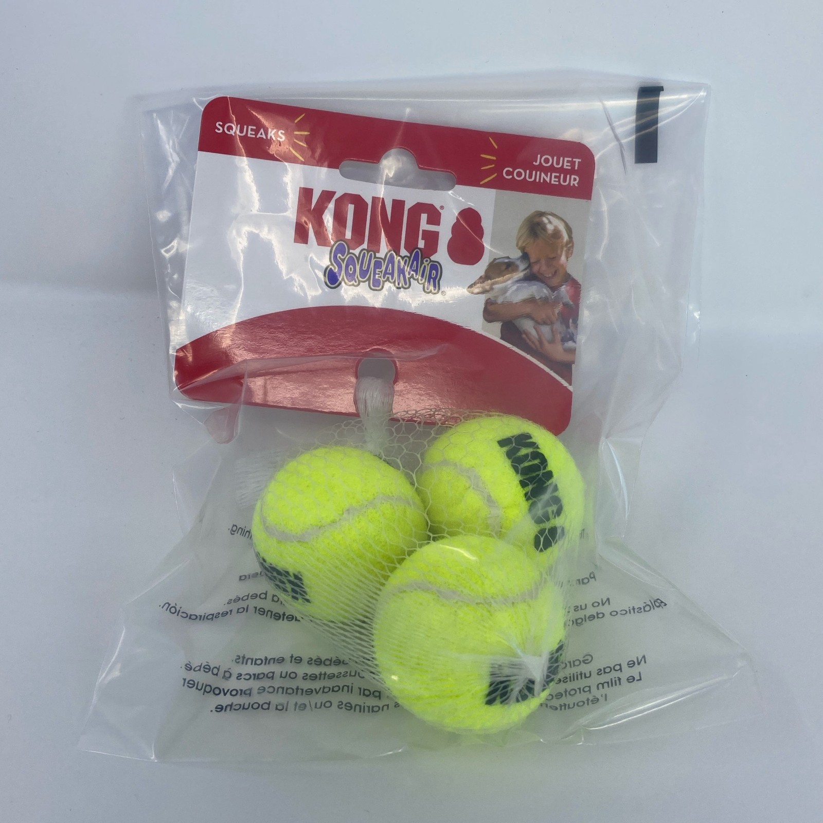 KONG SqueakAir Balls Dog Toy XS 3-Pack - Neon Yellow Tennis Balls