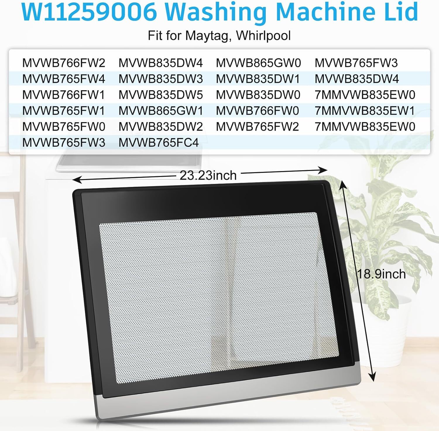 UPGRADED W11259006 Washer Lid Assembly Fors Whirlpool Maytag Washer