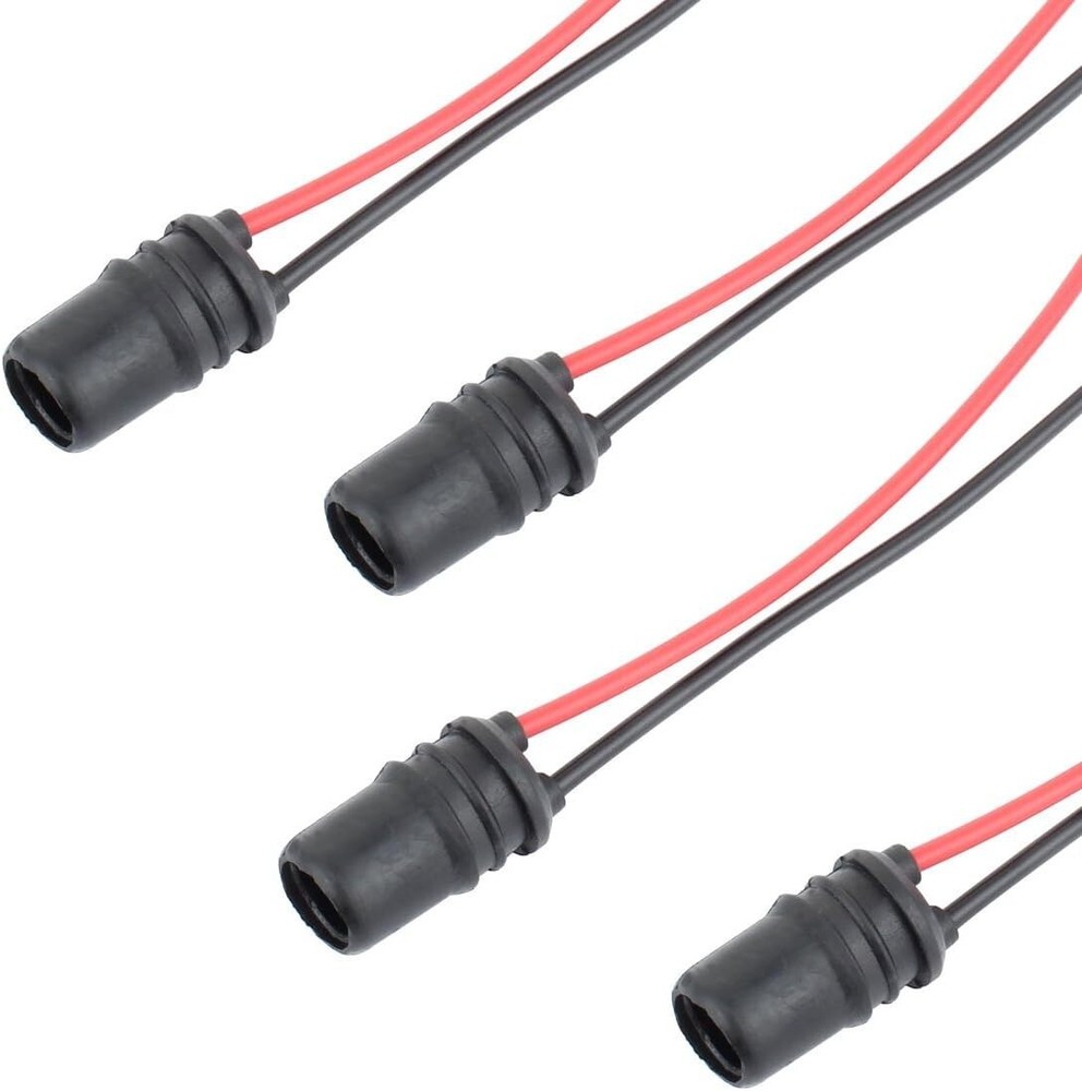 4-Pack T10 LED Pre-Wired Bulb Sockets - Durable, Heat Resistant & Versatile