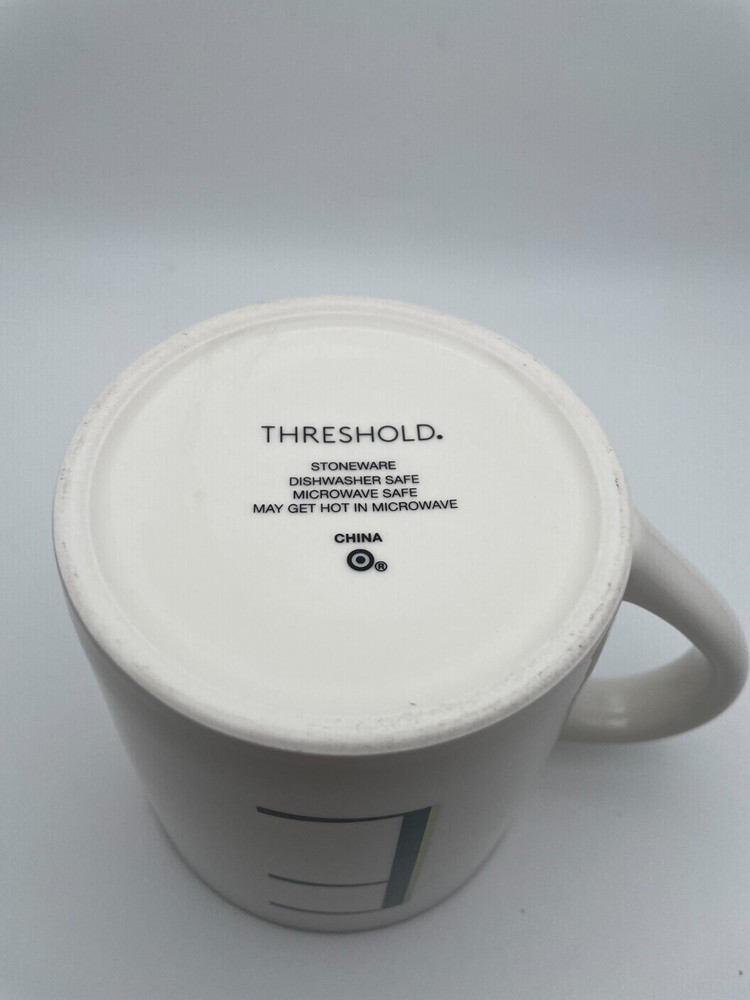 Threshold Monogram Initial E Coffee Mug 16 oz Personalized Black White Cup B17