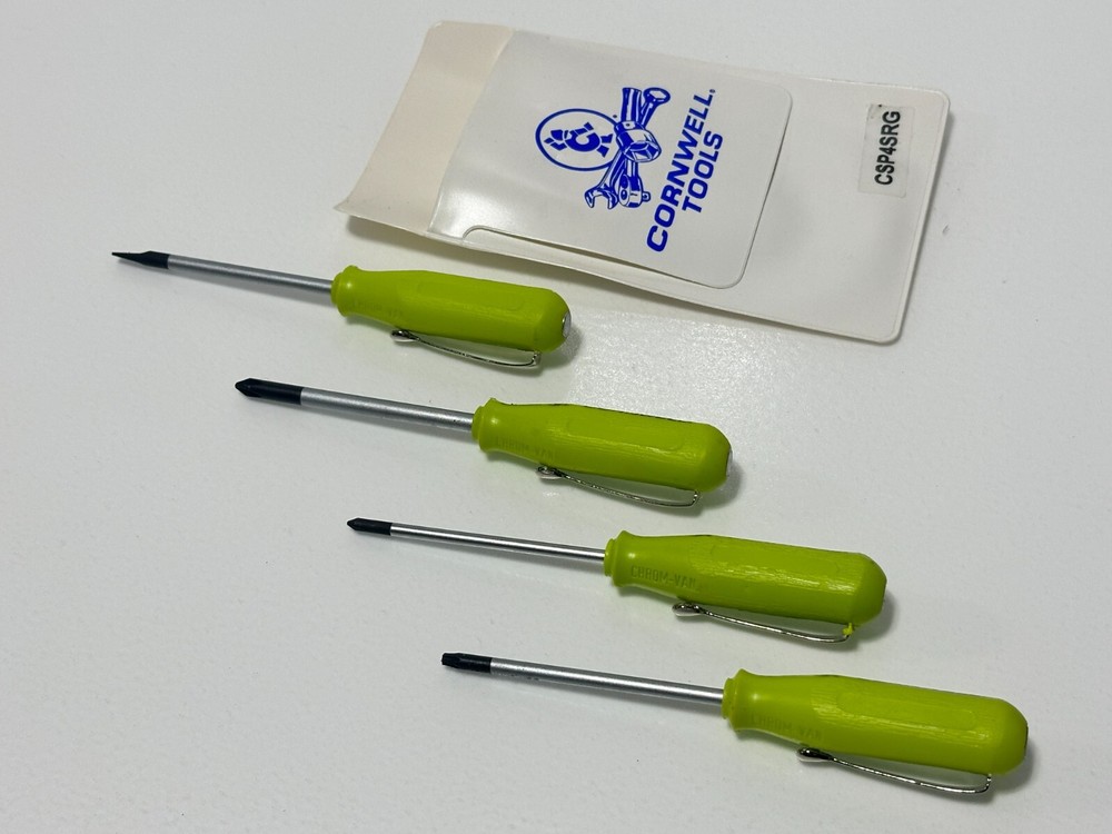 Cornwell Tools ELITE Green Hard Handle Pocket Screwdriver Set Phillips Flat Star