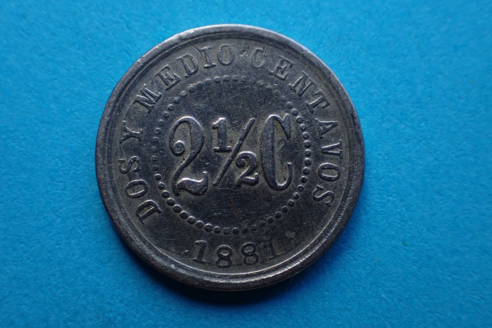 Columbia, 2 1/2 Centavos 1881, as shown.