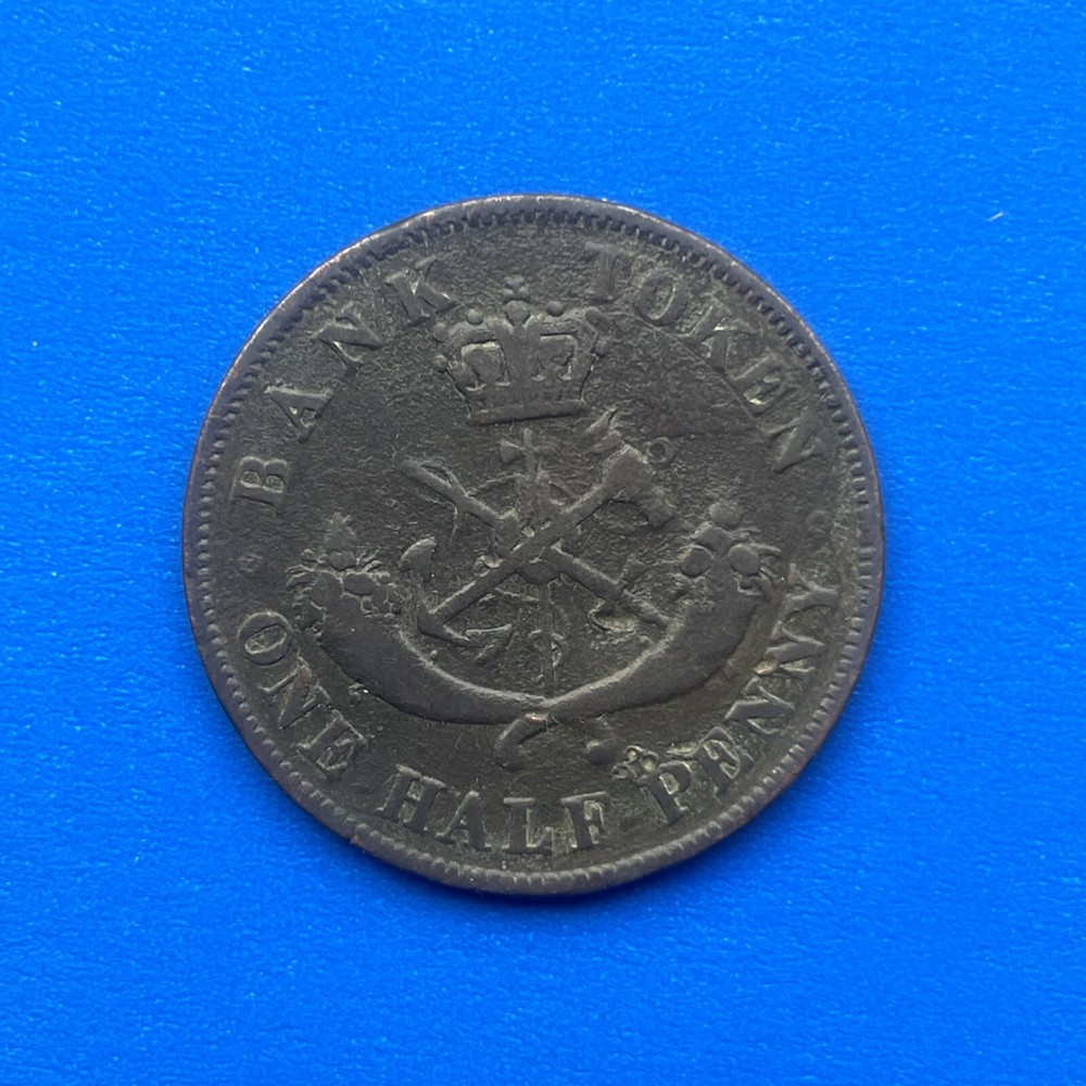 ERROR 185? UPPER CANADA DRAGON SLAYER “ERROR”HALF PENNY MISSING LAST DIGIT RARE!