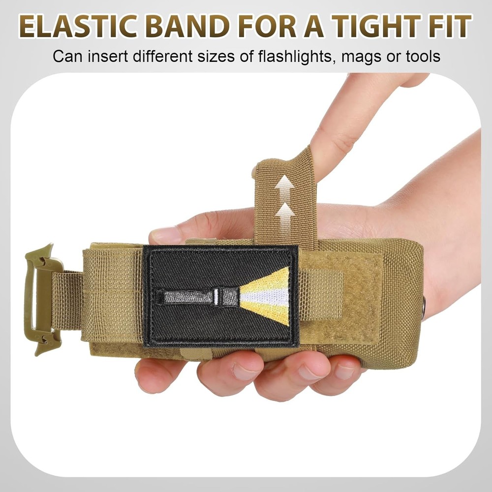 Tactical Flashlight Holster, Adjustable Flashlight Pouch Holder Molle Torch Carr