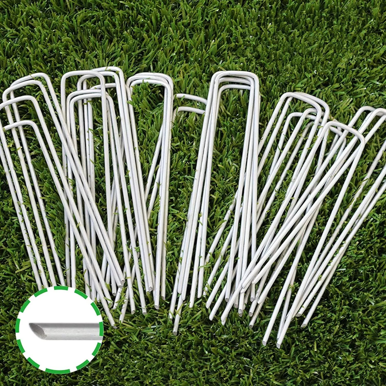 NEW 100PCS 6-Inch Landscape Staples Sod Staples Garden Stakes Square Pins Sturdy