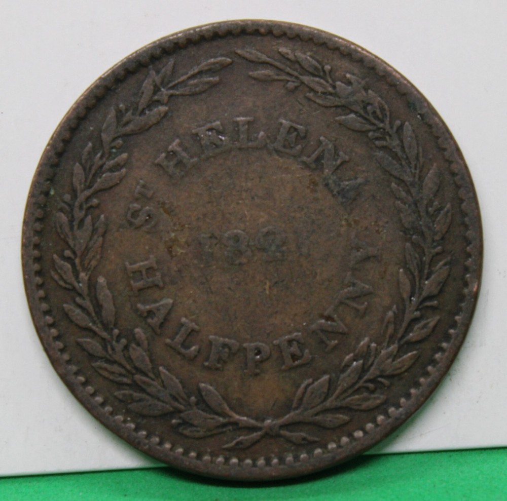 1921 St Helena 1/2 Penny