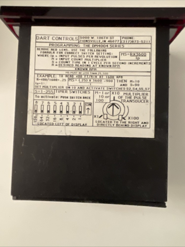 Dart Controls Programmable Tachometer , DM 4004