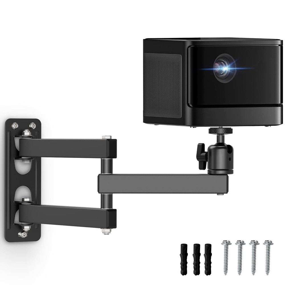 JUBOR Projector Wall Mount, 360° Rotation Adjustable Projector Webcams Stand ...
