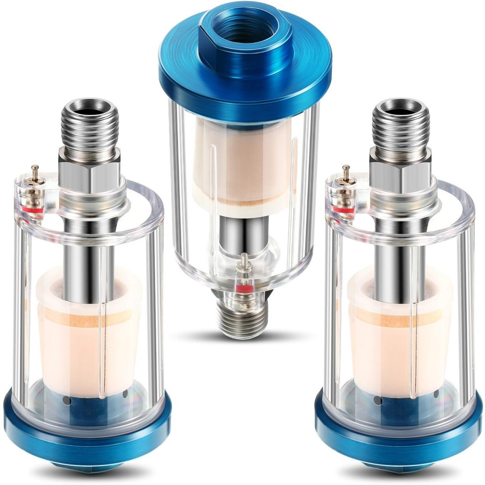 3 Pcs Compressed Air Filter Moisture Separator for Airbrush & Compressor Setup